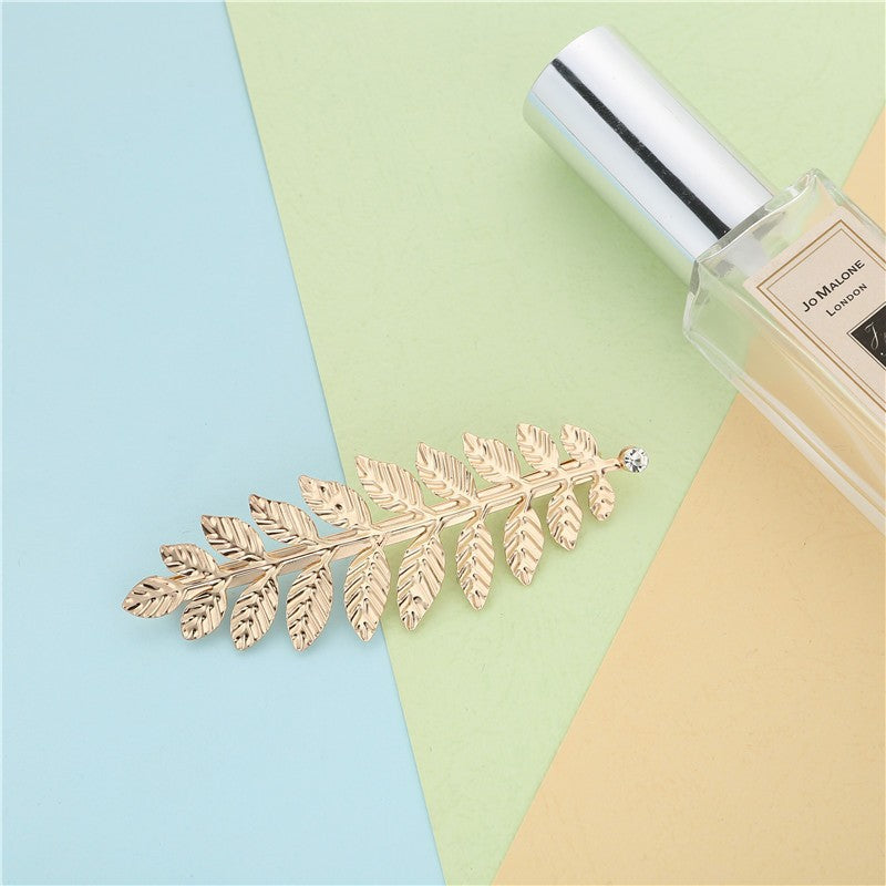 Wholesale European and American Bride Golden Leaf Leaf Headband